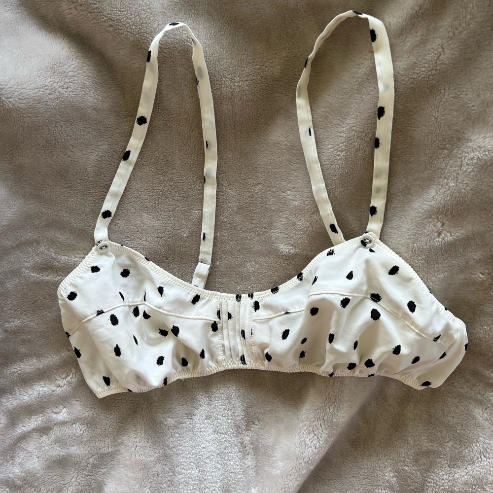 Aerie by American Eagle White with black polka dots bra/bralette